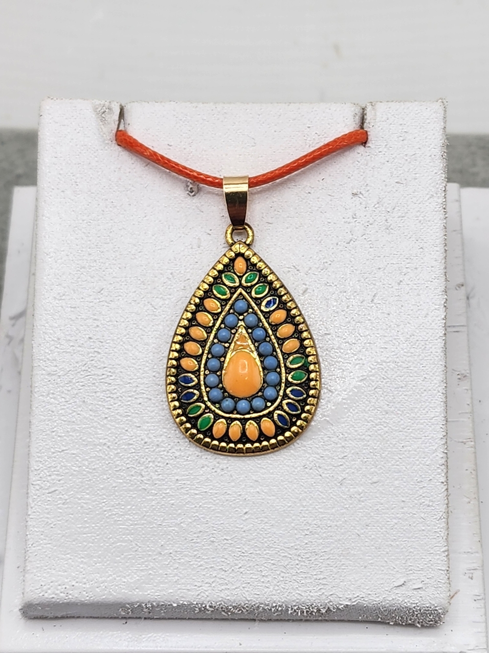 Bohemian Teardrop Multicolor Pendant Necklace - Unbranded